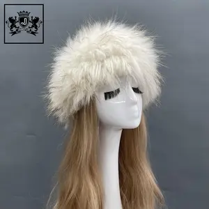 फैशन सजावटी गर्म महिलाओं बुनना सर्दियों फर सिर पर लपेट