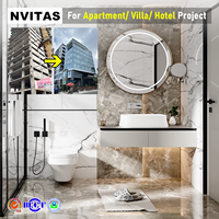 Meuble de salle de bain moderne en MDF NVITAS avec vasque, à fixation murale, couleur personnalisable pour projets de chambres, hôtels, appartements et villas