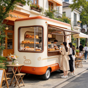 Chariot alimentaire électrique robuste avec aménagement de zone de cuisson personnalisé, kiosque de vente mobile pour vendeur ambulant, nouveau projet de démarrage - Product Image 1
