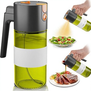 ขวดสีเขียว-ขวดสเปรย์น้ำมันสีดำแบบป้องกันแสง ขวดแก้วสำหรับใส่น้ำมันมะกอก ขวดจ่ายน้ำมันสำหรับทำอาหารในครัว ขวดสเปรย์น้ำมันเกรดอาหาร - Product Image 1