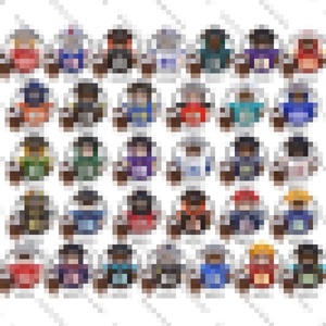 WM6133-WM6136 Jugadores de Rugby y Fútbol Americano, Colts, Chargers, Bears, Steelers, Rams, Seahawks, Bloques de Construcción de Plástico, Juguetes Educativos para Niños - Product Image 1