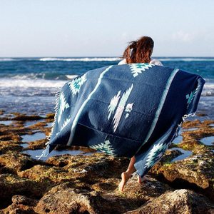Manta <span class=keywords><strong>Mexicana</strong></span> de Playa con Diseño de Águila Tejida en Jacquard, Diseño Navajo <span class=keywords><strong>Azteca</strong></span> de Pájaro Relámpago - Product Image 2