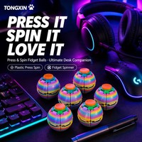 Balle anti-stress à pression et rotation, spinner segmenté métallique dégradé, jouet de bureau, soulagement du stress, concentration, objet de collection, cadeau, vente en gros TONGXIN