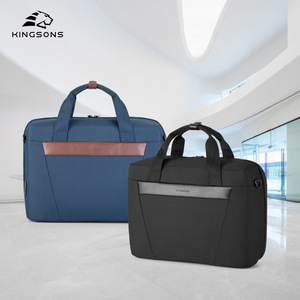 Kingsons Business <b>Briefcase</b> Laptop Bag Men's Solid Color Zipper Closure For Travel And Office Use - Product Image 1