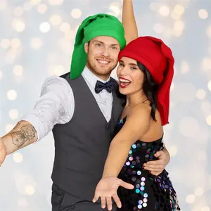 SZ581ชุดคอสเพลย์วันฮาโลวีนสำหรับทั้งชายและหญิงหมวกเอลฟ์หมวกนางฟ้าซานต้าหมวกคริสต์มาสสำหรับงานปาร์ตี้