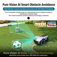 Tondeuse à gazon robotisée autotractée Wi-Fi Bluetooth 1280 tr/min pour pelouse de petite à moyenne taille, aménagement paysager
