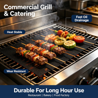 Tapis de barbecue en maille ignifuge extra épais lavable, revêtement PTFE antiadhésif, réutilisable, service de découpe, panier de barbecue