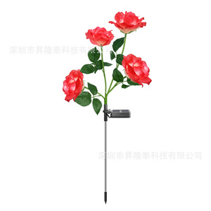Solar <b>Rose</b> Flower Led Ground Lamp 4 Heads Outdoor Garden Lawn <b>Light</b> Water Resistant Portable - Product Image 5