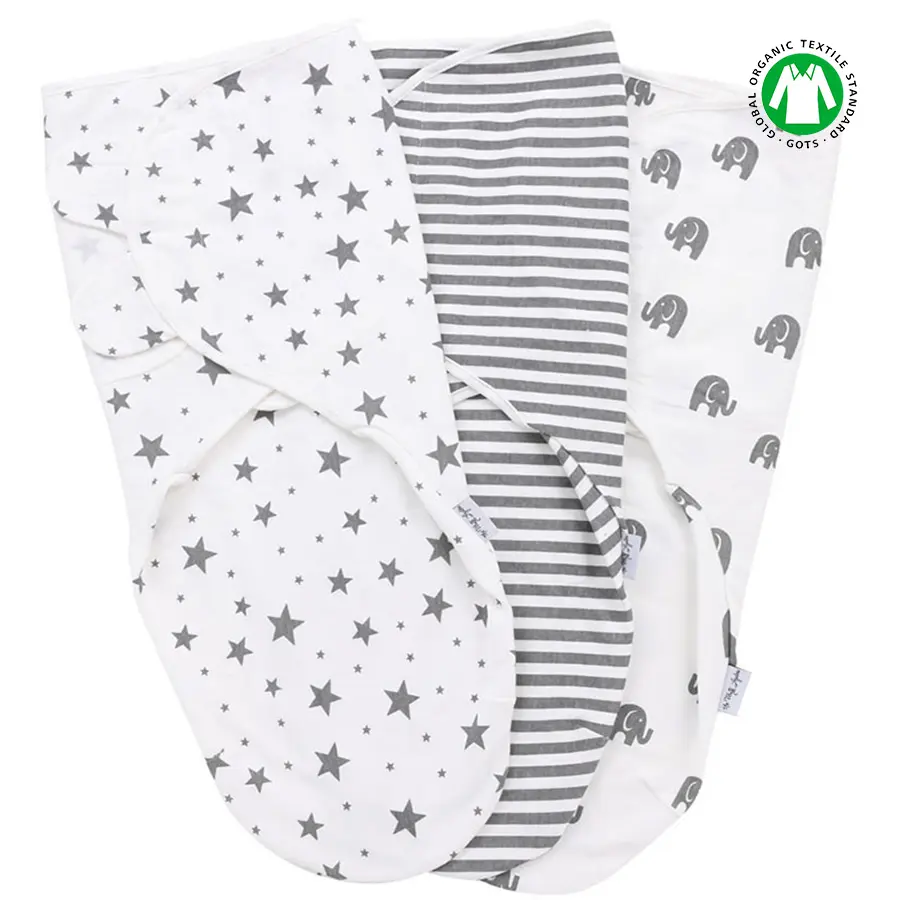 100% organic cotton Adjustable Infant baby Wrap blanket baby swaddle for new baby