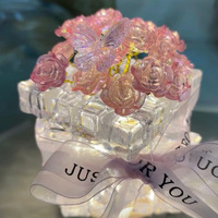 Mini LED Rose Cube Lampes De Table DIY Plug-in Ampoules De Fleurs pour Chambre Décor pour Noël Vacances Mariages Knick-Knacks Produit