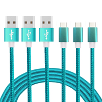 Kabel Data Sinkronisasi dan Pengisian Daya USB Type C Berbahan Nilon Kepang 3ft 6ft 10ft 60W