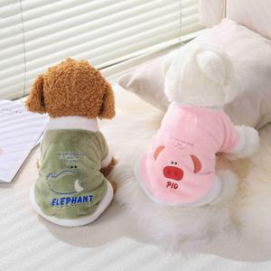 Pull en polaire pour animaux de compagnie, motif animal mignon, sweat à capuche épais en peluche pour chiens, vêtements chauds et confortables pour l'automne et l'hiver - Product Image 1