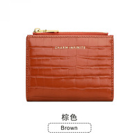 Portefeuille court pliable en cuir PU souple effet alligator 2026 pour femme, porte-cartes de crédit et porte-monnaie, sac tendance pour femme