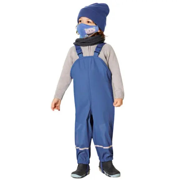 kids wear fleece waterproof rain bib pants