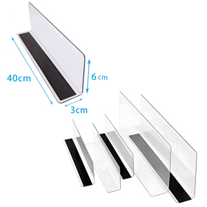 Diviseur d'étagère en plastique transparent sur mesure, espaceur magnétique pour étagère, espaceur de présentation en PET/PVC, organisateur d'étagère pour armoire ou commerce de détail - Product Image 2