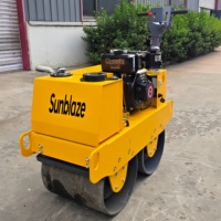 Rouleau compresseur vibrant à double tambour de 450 kg, compresseur compact pour l'entretien routier et la construction paysagère