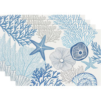Set de table rectangulaire bohème en lin tissé, style plage océanique, écologique, épaisseur 1 mm HM