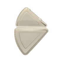Boîte de papier de bagasse de canne à sucre compostable biodégradable jetable crêpe crêpe pizza tarte une tranche conteneur avec couvercle