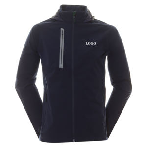 Chaqueta cortavientos de golf atlética de poliéster ligero para hombre, logotipo personalizado estampado verde con cuello levantado, rendimiento deportivo, servicio OEM - Product Image 2