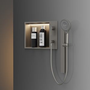 Niche de <span class=keywords><strong>douche</strong></span> encastrée avec étagère de rangement intégrée pour la rénovation de salles de bain et les projets de construction neuve - Product Image 1