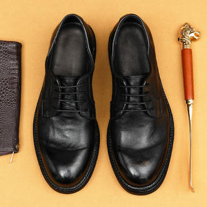 Chaussures Derby décontractées personnalisées pour affaires chaussures formelles en cuir véritable de qualité supérieure chaussures en cuir Goodyear fabriquées à la main rétro en cuir de cheval - Product Image 2