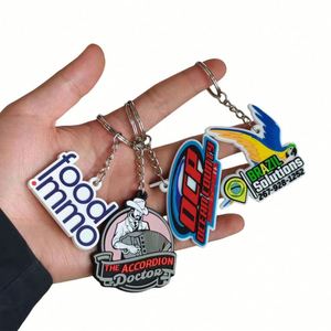 Porte-clés en caoutchouc personnalisés avec votre logo, modèle numérique gratuit pour votre référence en 12 heures, porte-clés en PVC souple 2D/3D personnalisé - Product Image 1