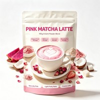 100g Private Label Drakenfruitpoeder met Kokosmengsel roze Matcha poeder roze Matcha Latte poeder