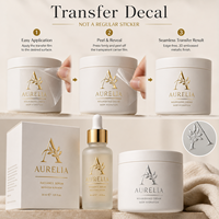 Autocollants de transfert UV DTF personnalisés, feuille d'or, feuille d'argent, autocollants de transfert 3D en relief, imperméables, pour emballages cosmétiques, OEM ODM
