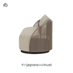 Banu <b>Sofa</b> Teak <b>Wood</b> <b>Frame</b> Combined Upholstery Synthetic Rattan Creates Durable Modern Comfort Outdoor Living Room Furniture - Product Image 4