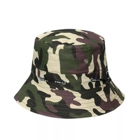 Sombrero de lavabo con estampado de Color de algodón puro de camuflaje, sombrero de pescador de ala grande a la moda, sombrero de cubo, gorra de lavabo para las cuatro estaciones