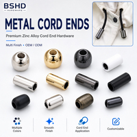 Puntas de Cordón de Aleación de Zinc Surtidas en Formas Redondas y Tubulares, Herrajes para Cordones con Acabados Múltiples para Prendas de Exterior y Producción de Bolsos