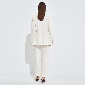 ชุดสูททำงานสำหรับผู้หญิงชุดสูททำงานสีขาวทรงหลวมดีไซน์ใหม่ฤดูร้อน - Product Image 4