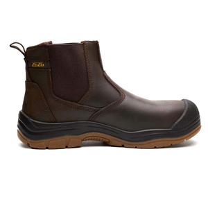 Bottes de sécurité industrielles en cuir Crazy Horse <span class=keywords><strong>marron</strong></span> L617-1 OEM/ODM pour hommes, bottes de construction antidérapantes à semelle en caoutchouc, bottes de soudage - Product Image 2