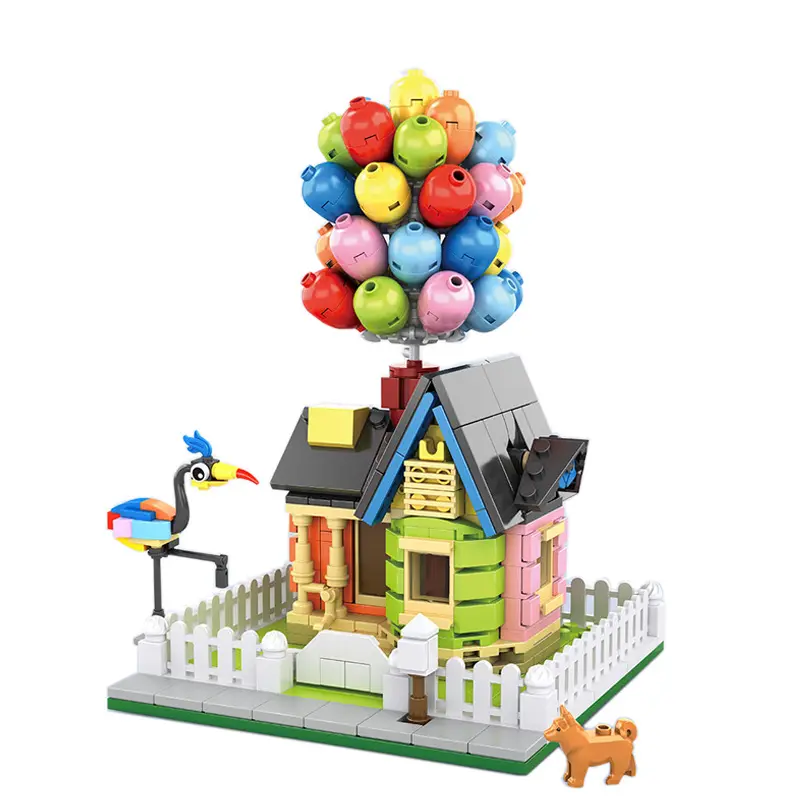 DK7025 अस्थायी गुब्बारा घर फ्लाई घर रचनात्मक सजावट मिनी बिल्डिंग ब्लॉक आंकड़ा प्लास्टिक खिलौना उपहार बच्चों लड़कों लड़कियों