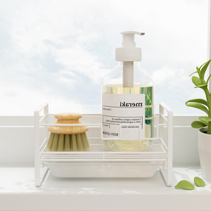 Cucina a parete in metallo <span class=keywords><strong>bagno</strong></span> squisito lavello sapone spazzola per la pulizia spugna asciugamano straccio scarico portaoggetti organizzatore rack - Product Image 3