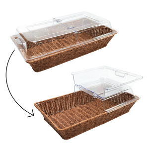 Tapa de plástico para plato de frotamiento, reutilizable, 1/1 piezas, transparente, tapa de cúpula abatible, cubierta de comida para Hotel, restaurante Buffet - Product Image 2