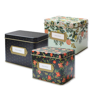 Custom Print <strong>Recipe</strong> Tin <strong>Box</strong> with Card Holder and with Lid 161x112x121mm - Product Image 6