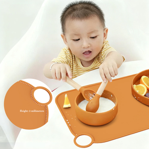 Benutzer definierte rutsch feste isolierte Silikon-Esstisch matte Tischset in Lebensmittel qualität für den Ess bereich von Kleinkindern - Product Image 5