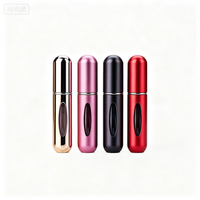 Botol Parfum Aluminium 5ml Mini Portabel Botol Semprot Bulat Oval Wadah Parfum Kosong Kemasan Sampel Perjalanan