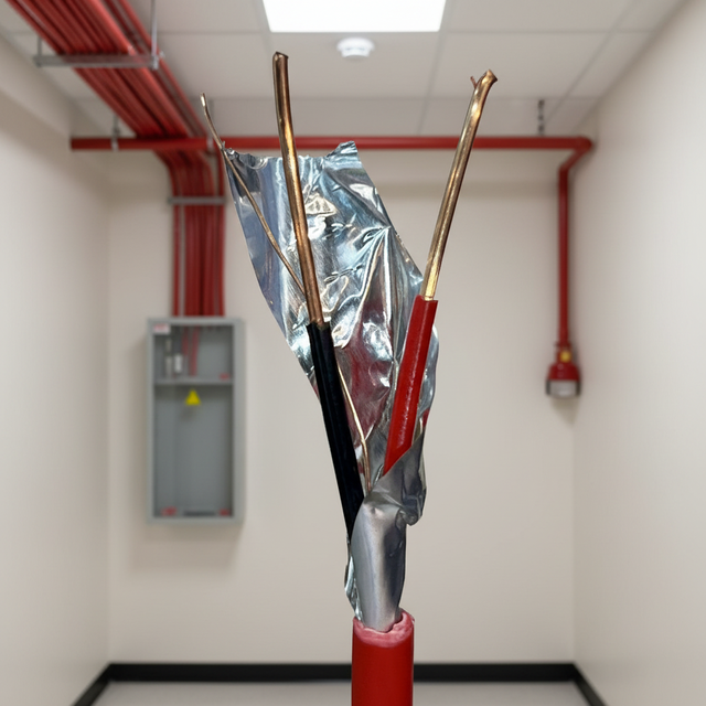 High Quality Single Shielded Fire Alarm Cable 16AWG 2C FR PVC  Tinned Copper Drain Wire 1000ft Custom Available