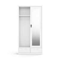 Armoires métalliques en gros pour chambre à coucher, armoire colorée avec miroir et tiroir