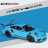 Coche de Metal Fundido a Presión, Escala 1:18, Welly GTA1:18 P Orsche GT3 RS, Superdeportivo Coleccionable, Modelo de Coche de Aleación, Juguete