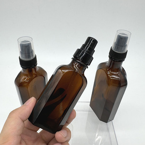 Bouteilles d'huile cosmétiques de luxe flacons de pompe en verre ambré plat pour huiles essentielles de parfum marque personnalisée disponible - Product Image 4