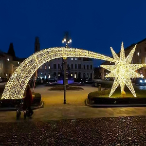 Scultura 3D LED RGB IP65 personalizzata per esterni, decorazione natalizia, arco a stella, motivo luminoso per strada, per festival - Product Image 1