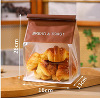 Sacs d'emballage pour pain imprimés sur mesure avec fenêtre, pochettes en papier kraft de qualité alimentaire pour boulangerie et toasts