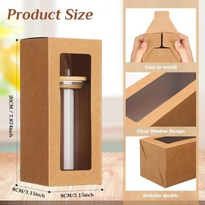 Caja de papel de <span class=keywords><strong>ventana</strong></span> plegable Universal de cartón Kraft, tarro de vidrio en blanco y embalaje de tazas <span class=keywords><strong>para</strong></span> sublimación, utensilio de impresión que desaparece - Product Image 3