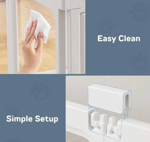 Moderne Stalen Huisdieromheining Massief Plastic Knoopsluiting Binnenhondenvangrail Kooi Anti-Kat Deurbarrière Dierlijk Patroon Gaasmateriaal - Product Image 4