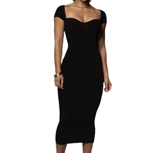 Vestido de Fiesta Casual de Verano para Mujer, Sexy, Corto, Ajustado, con Hombros Acanalados, de Manga Corta, Tejido, Ecológico, para Club, Venta al por Mayor Personalizada - Product Image 6