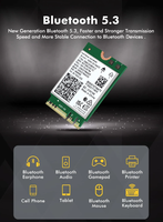 La más nueva tarjeta inalámbrica AX210 de gran venta para Intel AX210NGW WIFI6E 3 banda 5374Mbps M.2 tarjeta Wifi NGFF BT5.3