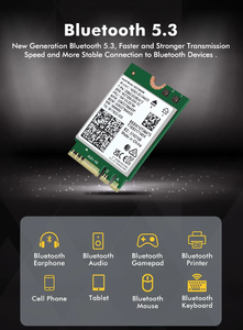 Nouvelle carte sans fil AX210 de vente chaude pour <span class=keywords><strong>Intel</strong></span> <span class=keywords><strong>AX210NGW</strong></span> WIFI6E 3 bandes 5374Mbps M.2 carte Wifi NGFF BT5.3 - Product Image 3